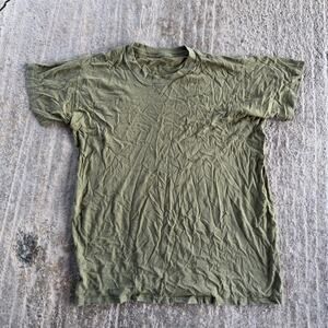 VINTAGE 90S MILITARY GREEN BLANK T-SHIRT ESSENTIAL FADED FITS MENS LARGE